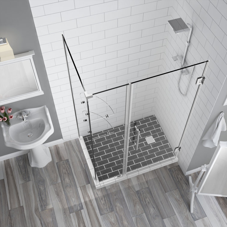 Bromley GS 72" x 72" Frameless Chrome Hinged Shower Enclosure