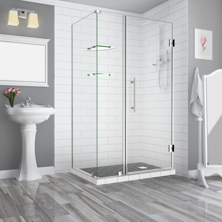 Bromley GS 58" x 72" Frameless Stainless Steel Hinged Shower Enclosure