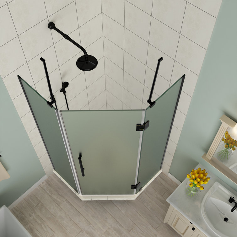 Merrick 36.5" x 72" Frosted Glass Neo-Angle Shower Enclosure