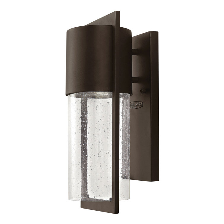 Buckeye Bronze Minimalist Seedy Glass Outdoor Wall Sconce