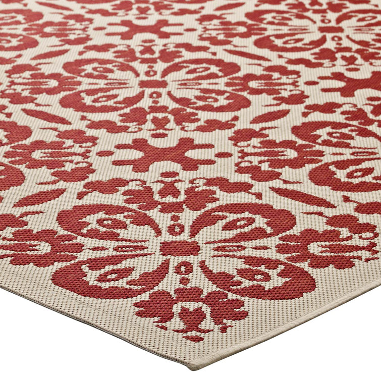 Ariana Light Green and Beige Floral Synthetic Area Rug