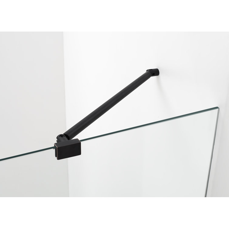 Aston 36'' x 72'' Matte Black Frameless Tempered Glass Shower Door