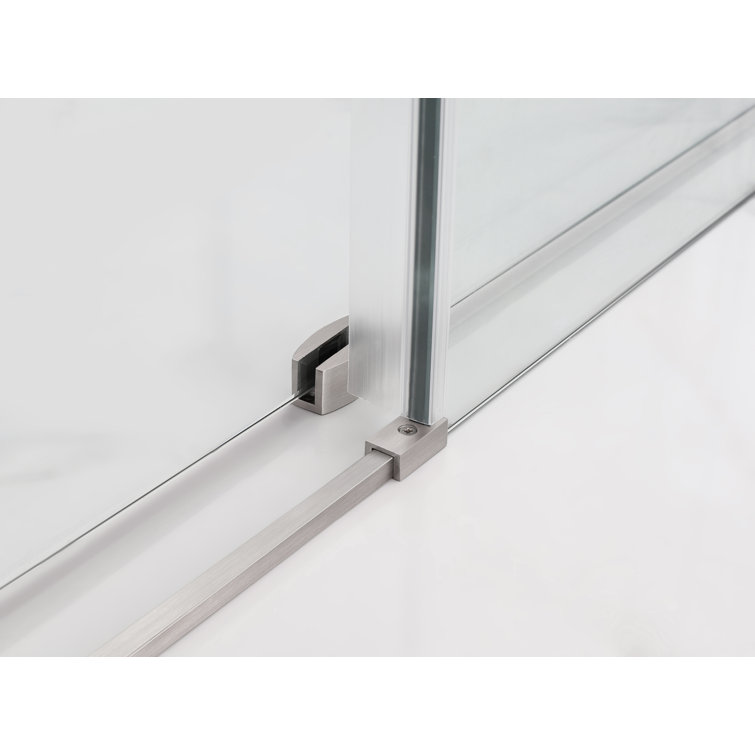 Coraline Frameless Clear Glass Sliding Shower Enclosure with Stainless Steel Hardware
