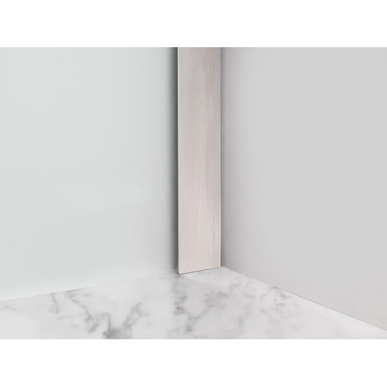 Belmore 72" Frameless Hinged Shower Door in Clear Glass and Stainless Steel