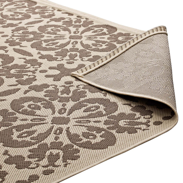 Ariana Light Green and Beige Floral 8' x 10' Synthetic Rug