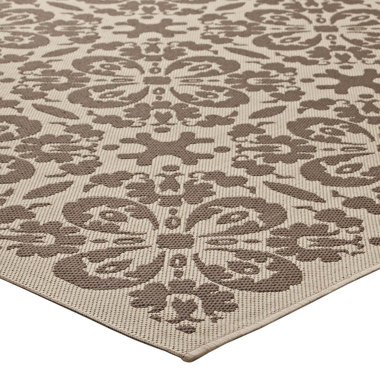 Ariana Light Green and Beige Floral 8' x 10' Synthetic Rug