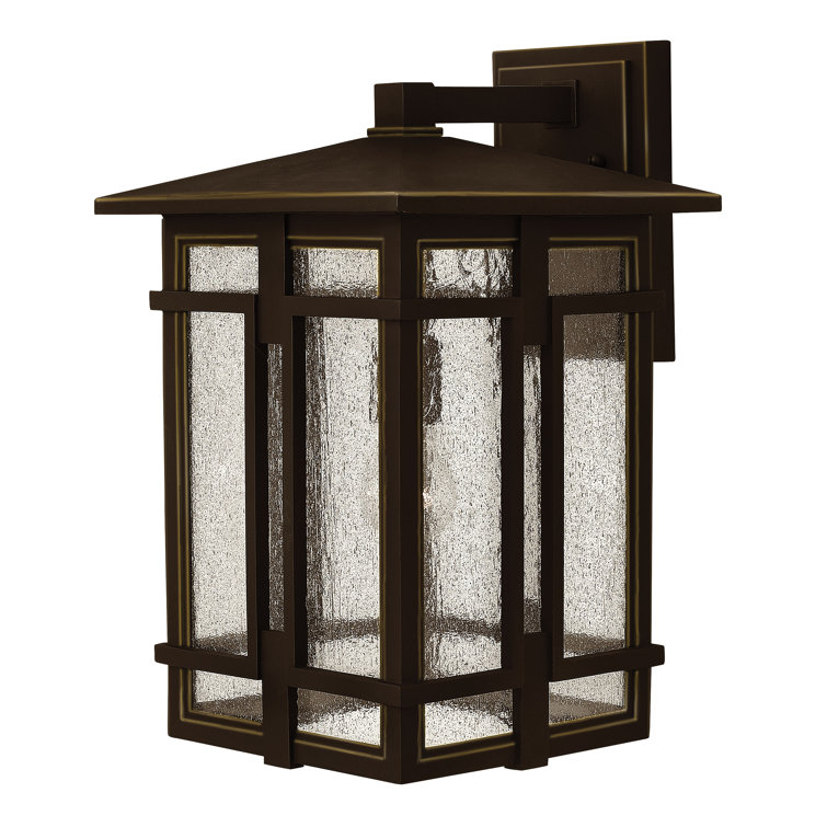 Tucker 18" Bronze Outdoor Wall Lantern with Clear Seedy Glass