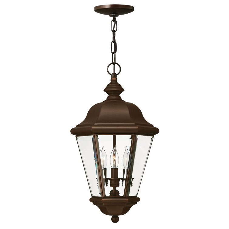 Clifton Park 3-Light Copper Bronze Outdoor Lantern with Clear Glass