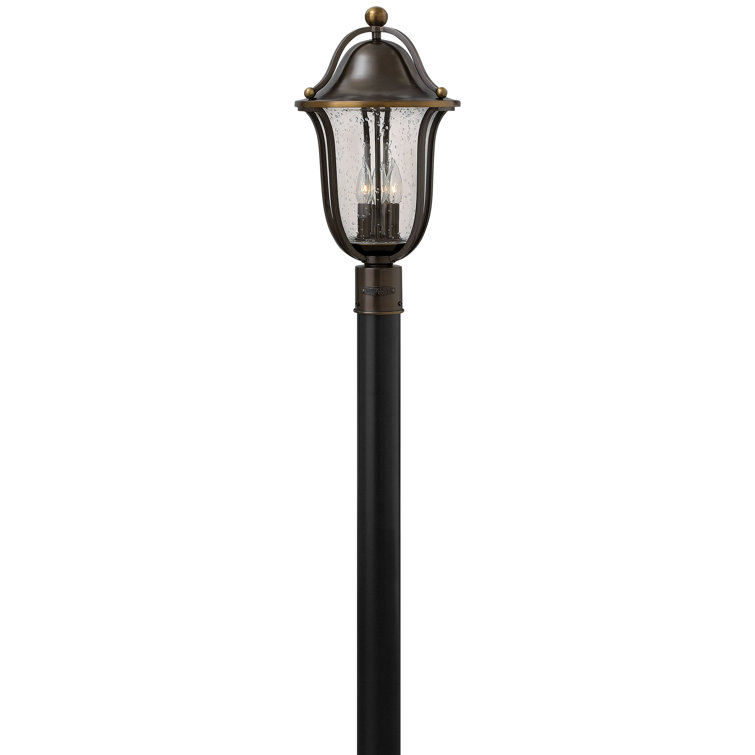 Olde Bronze 3-Light Outdoor Lantern with Clear Seedy Glass