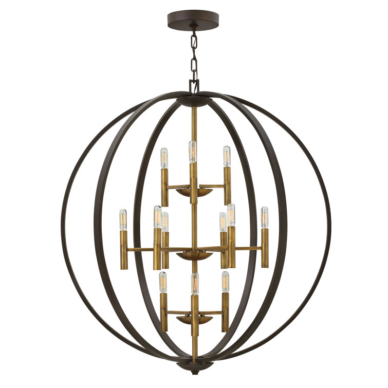 Euclid 41" Spanish Bronze 12-Light Chandelier
