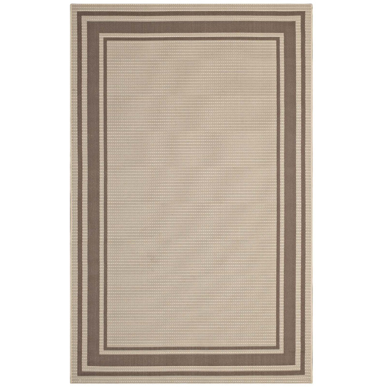 Elegant Gray and Beige Synthetic 8' x 10' Indoor/Outdoor Area Rug