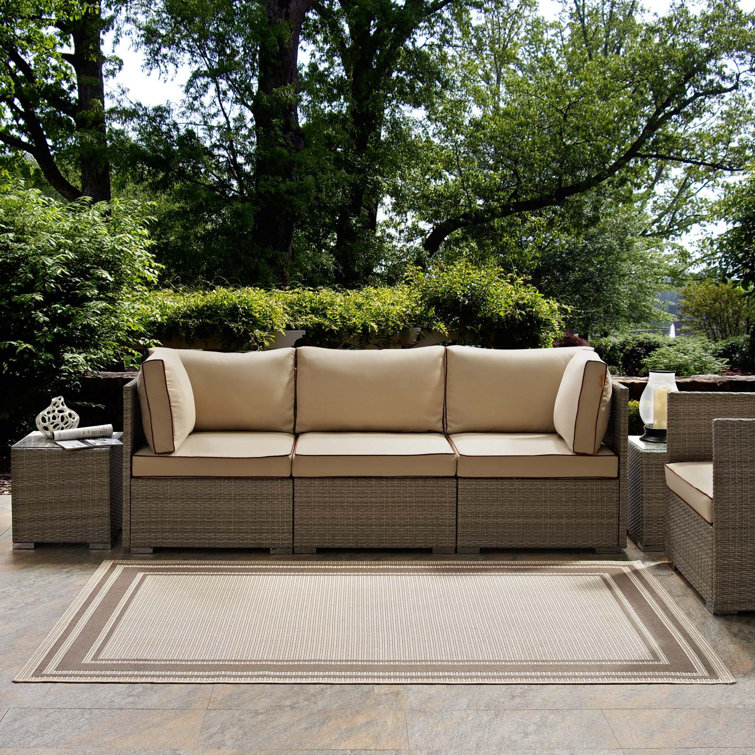 Elegant Gray and Beige Synthetic 8' x 10' Indoor/Outdoor Area Rug