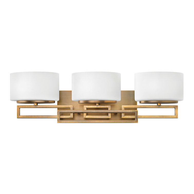 Elegant Brushed Bronze 3-Light Vanity with Etched Opal Glass