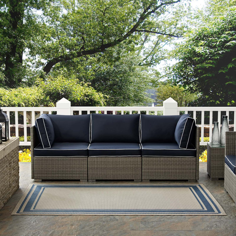 Elegant Gray and Beige Synthetic 8' x 10' Indoor/Outdoor Area Rug