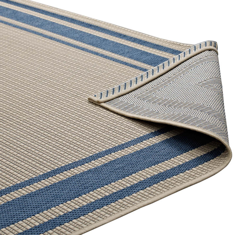 Elegant Gray and Beige Synthetic 8' x 10' Indoor/Outdoor Area Rug