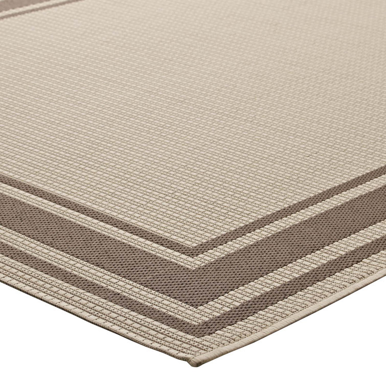 Modway Rim Blue and Beige 5'x8' Easy-Care Outdoor Area Rug