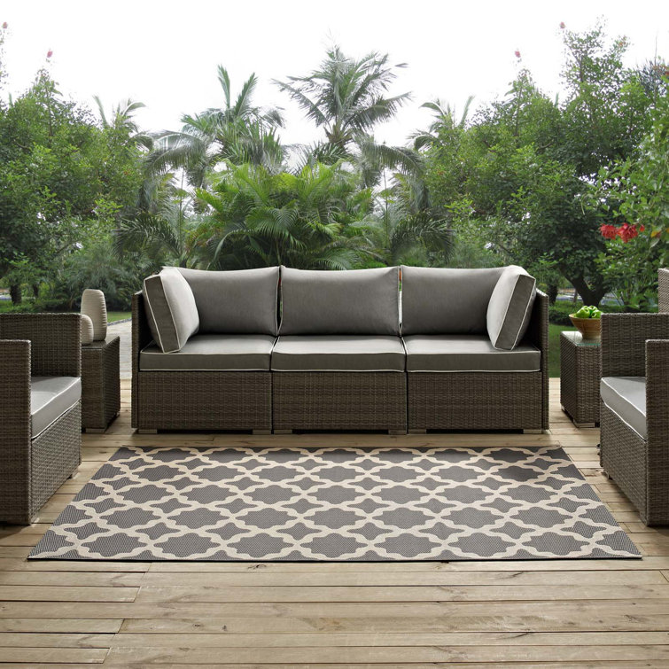 Cerelia Moroccan Trellis 5' x 8' Red and Beige Synthetic Area Rug