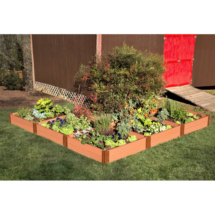 Classic Sienna Composite L-Shaped Raised Garden Bed, 12' x 12' x 11"