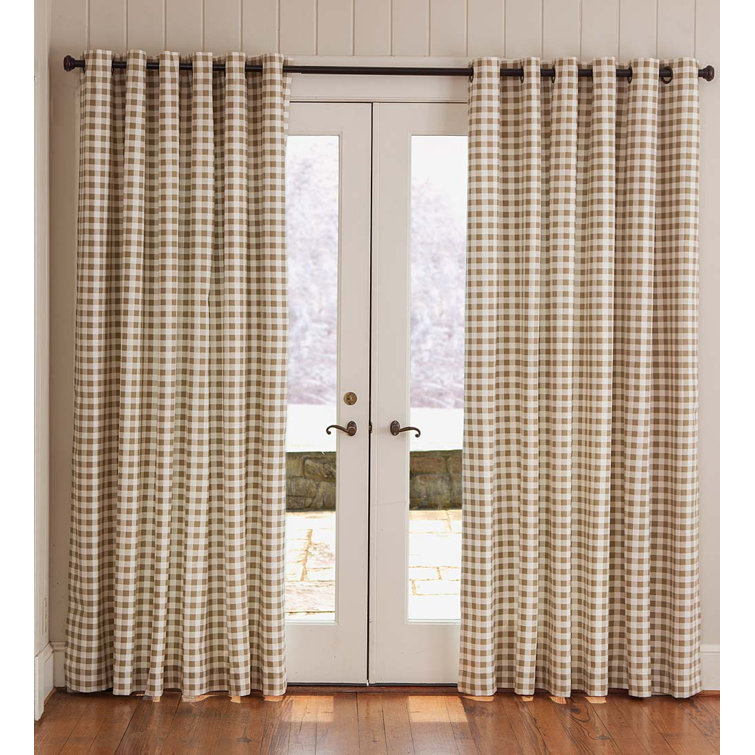 Wheat Cotton Room-Darkening Grommet Panel Pair for Windows