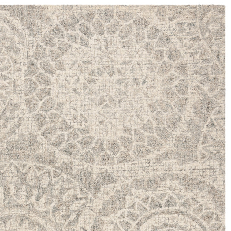Gray Abstract Handmade Wool 4' x 6' Tufted Area Rug