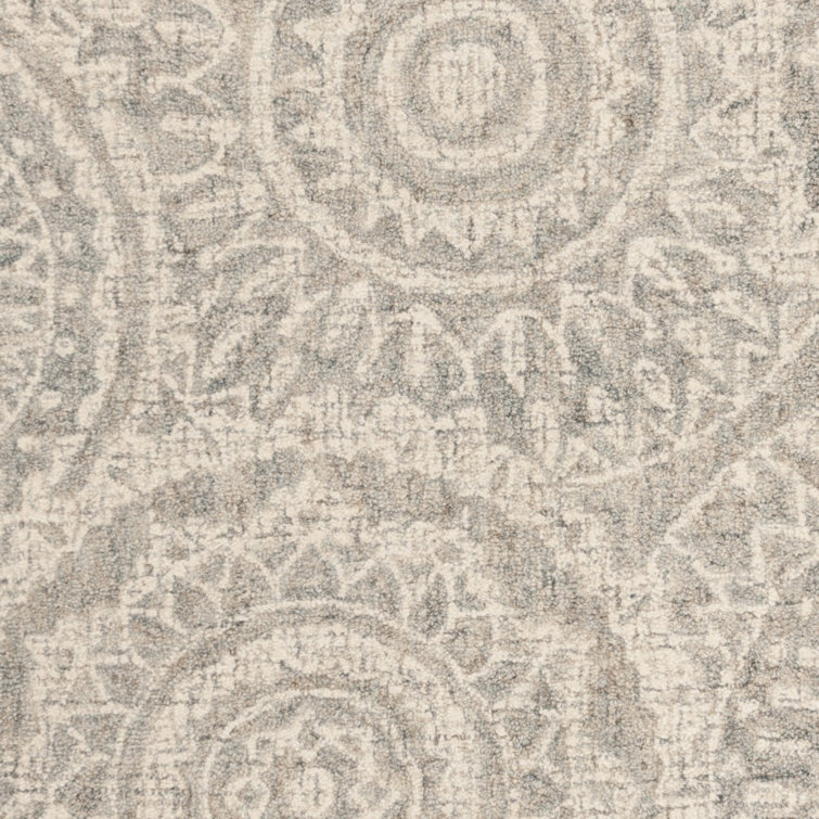 Gray Abstract Handmade Wool 4' x 6' Tufted Area Rug