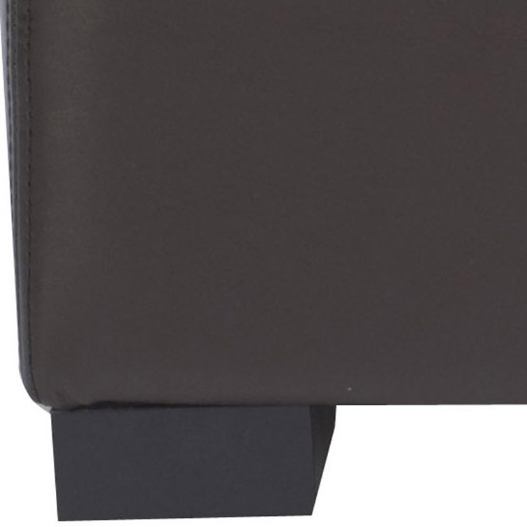 Maiden Black Faux Leather Tufted Storage Bench