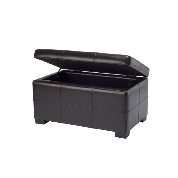 Maiden Black Faux Leather Tufted Storage Bench
