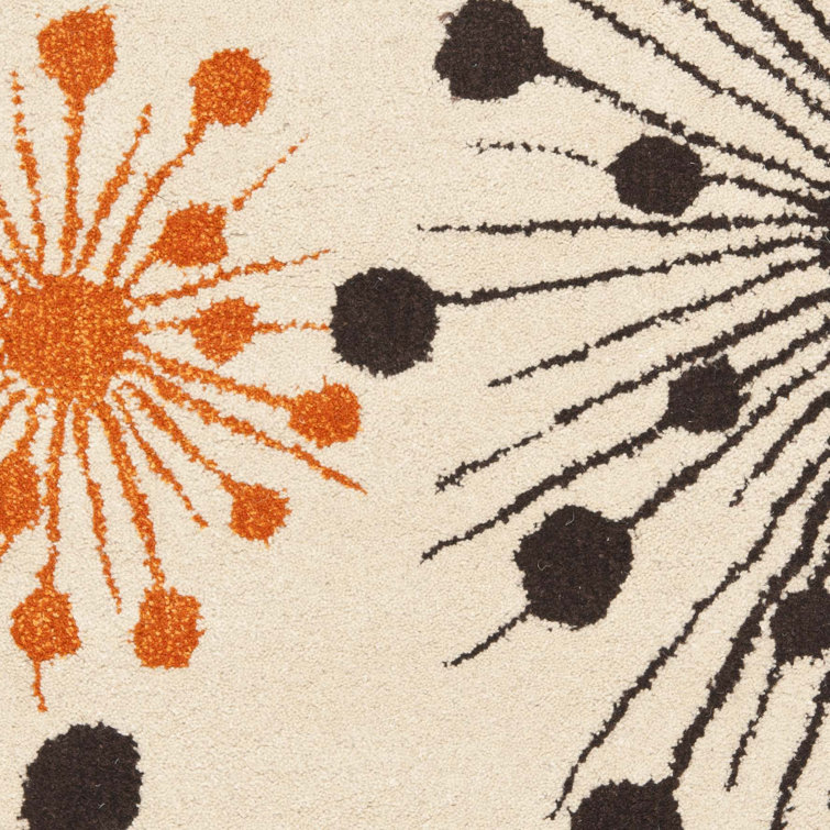 Ivory and Multi Floral Tufted Wool Area Rug
