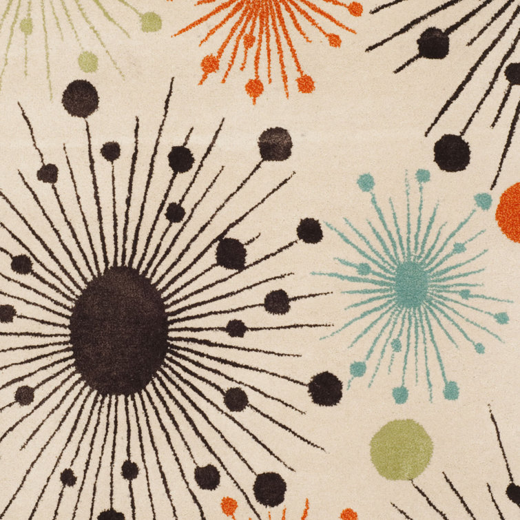 Ivory and Multi Floral Tufted Wool Area Rug