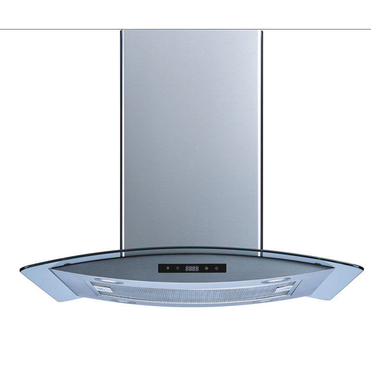 Stainless Steel Convertible Island Range Hood with LED Lights