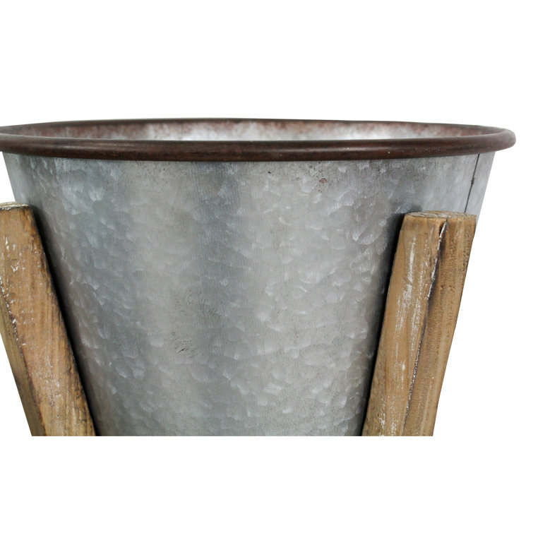Hayes Rustic Elegance Metal & Wood Planter Set, 35"H