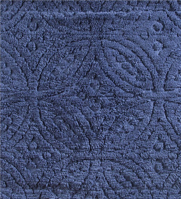 King Size Blue Cotton Chenille Bedspread Set