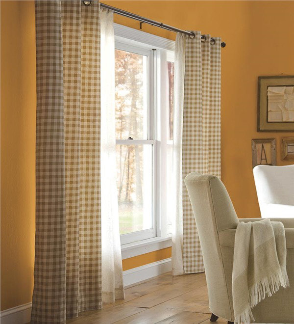 Wheat Cotton Room-Darkening Grommet Panel Pair for Windows