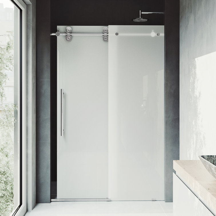 Elan 56-60" Frameless Frosted Glass Sliding Shower Door