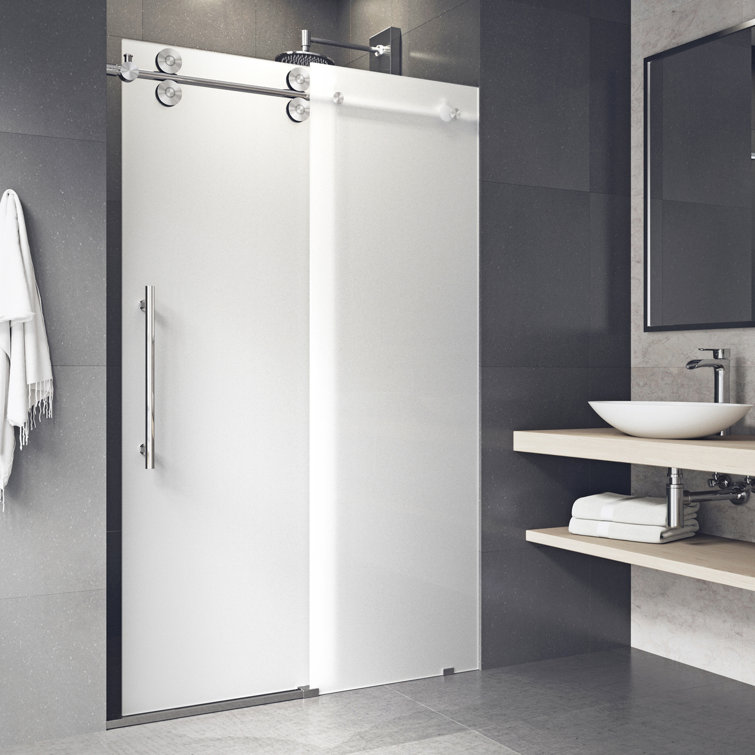 Elan 56-60" Frameless Frosted Glass Sliding Shower Door