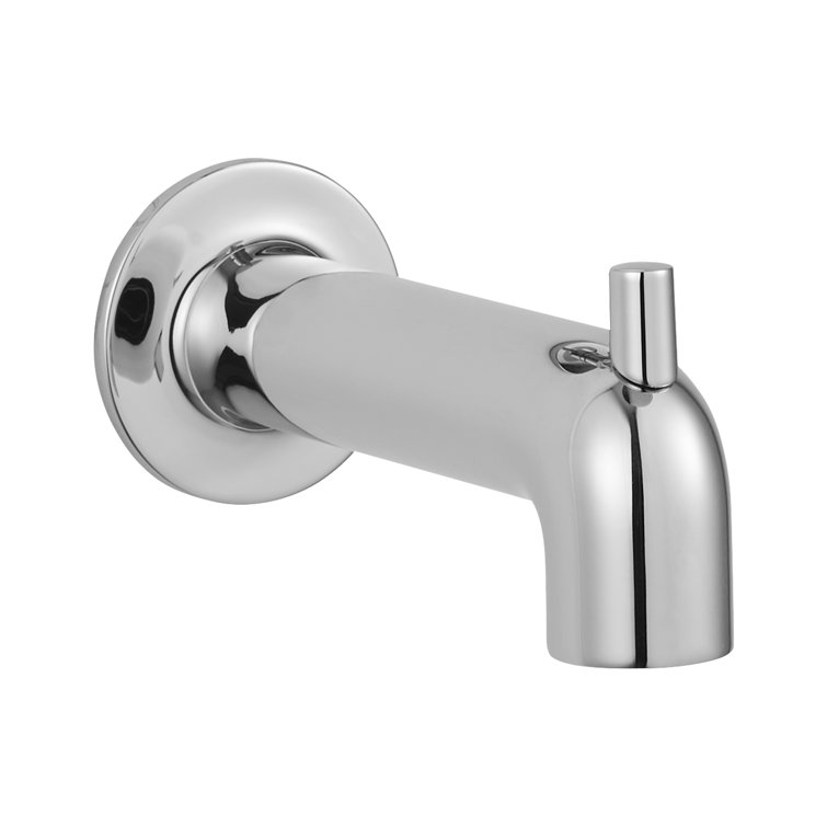 Polished Chrome Wall Mounted Tub Spout with Diverter
