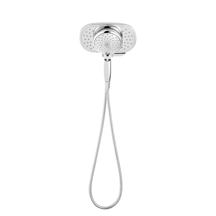 Chrome Dual Showerhead with Handheld and Multi Spray Functions