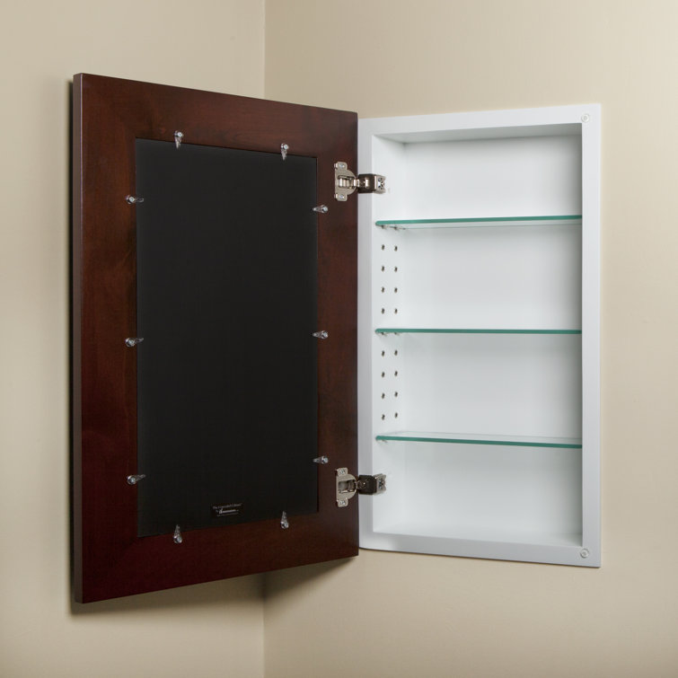 Espresso Solid Wood Recessed Picture Frame Medicine Cabinet