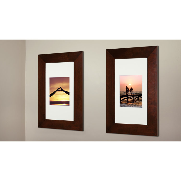 Espresso Solid Wood Recessed Picture Frame Medicine Cabinet