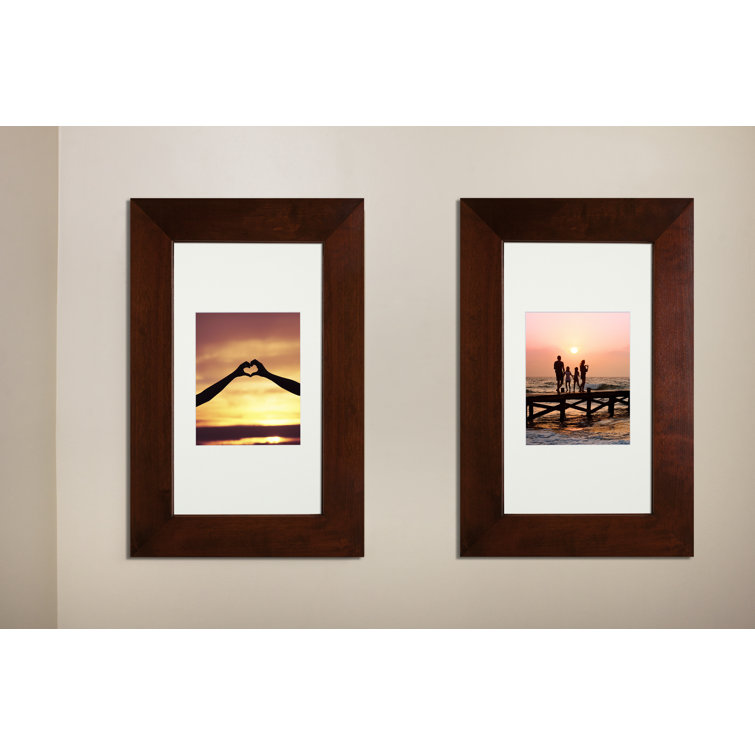 Espresso Solid Wood Recessed Picture Frame Medicine Cabinet