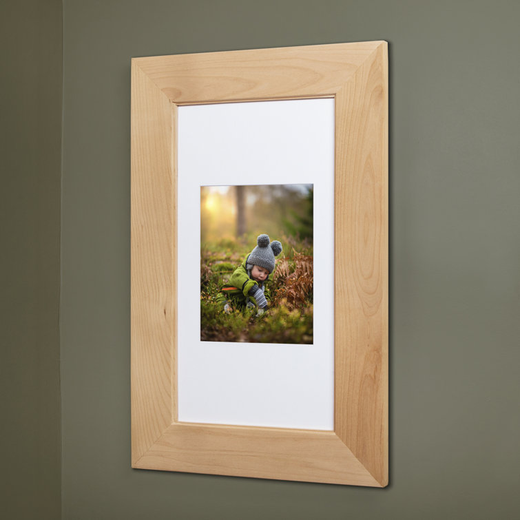 Unfinished Solid Wood Recessed Medicine Cabinet with Picture Frame Door