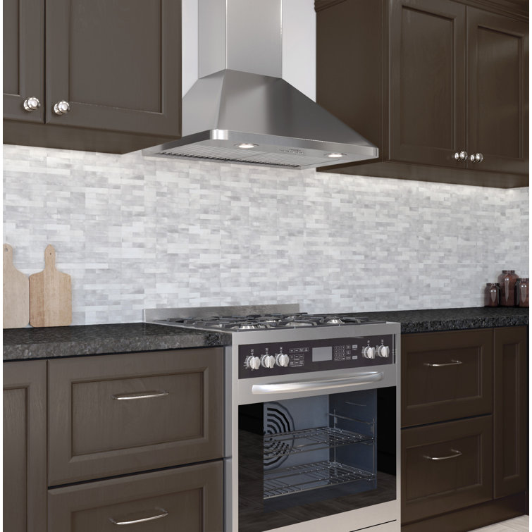 Ancona 30'' Stainless Steel Wall Mounted Range Hood with LED Lights