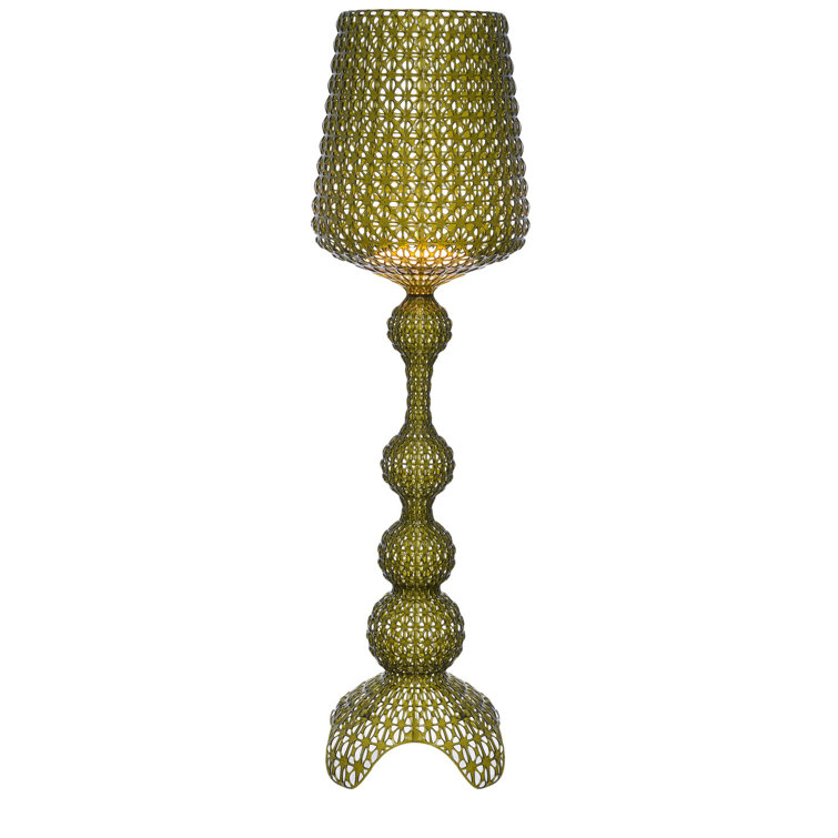 Kabuki Green Transparent Outdoor LED Cylinder Floor Lamp