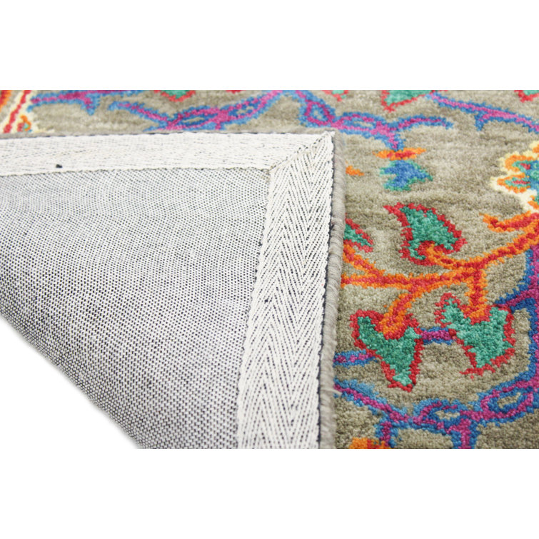 Handmade Multicolor Wool Floral Tufted Runner Rug