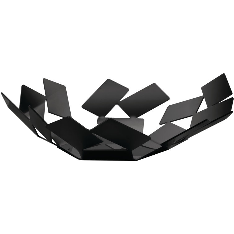 Geometric Splinter Black Rectangular Basket