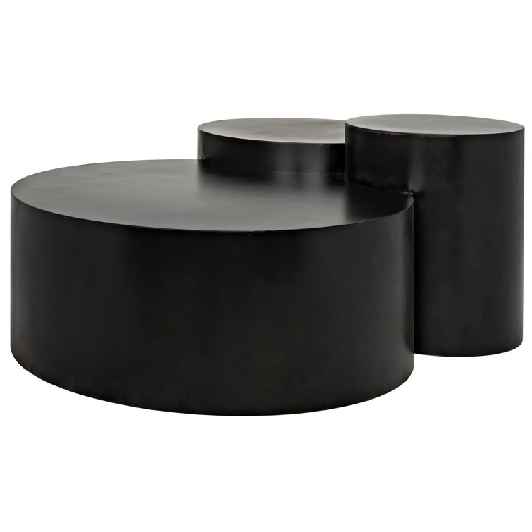 Black Round Multi-Level Metal Coffee Table