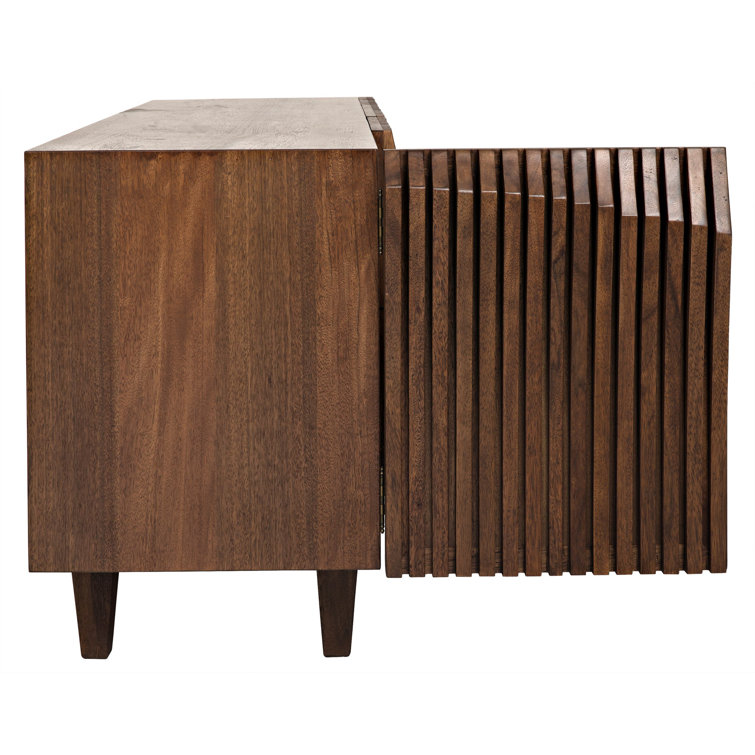 Jin-Ho Elegance 78'' Dark Walnut Solid Wood Sideboard