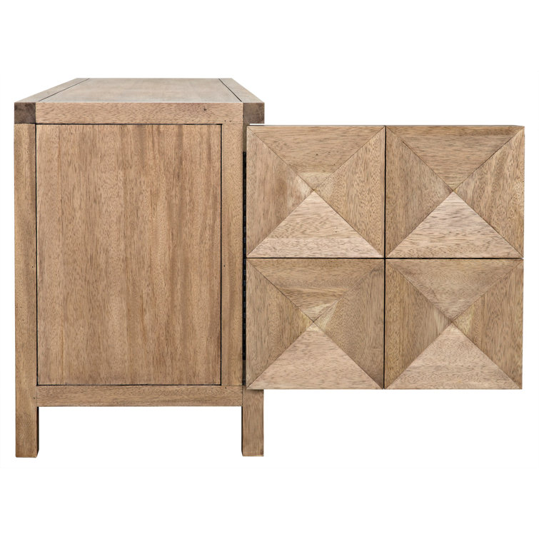 Quadrant Concave Diamond 76'' Washed Walnut Sideboard