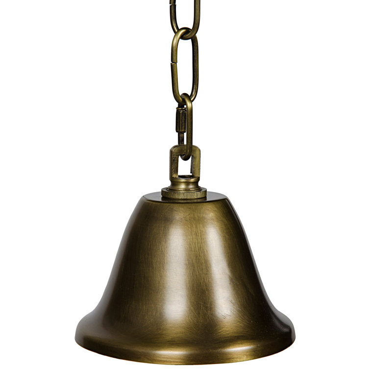 Eleonore 14" Antique Brass and Glass Single Pendant Light