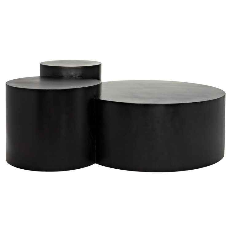 Black Round Multi-Level Metal Coffee Table